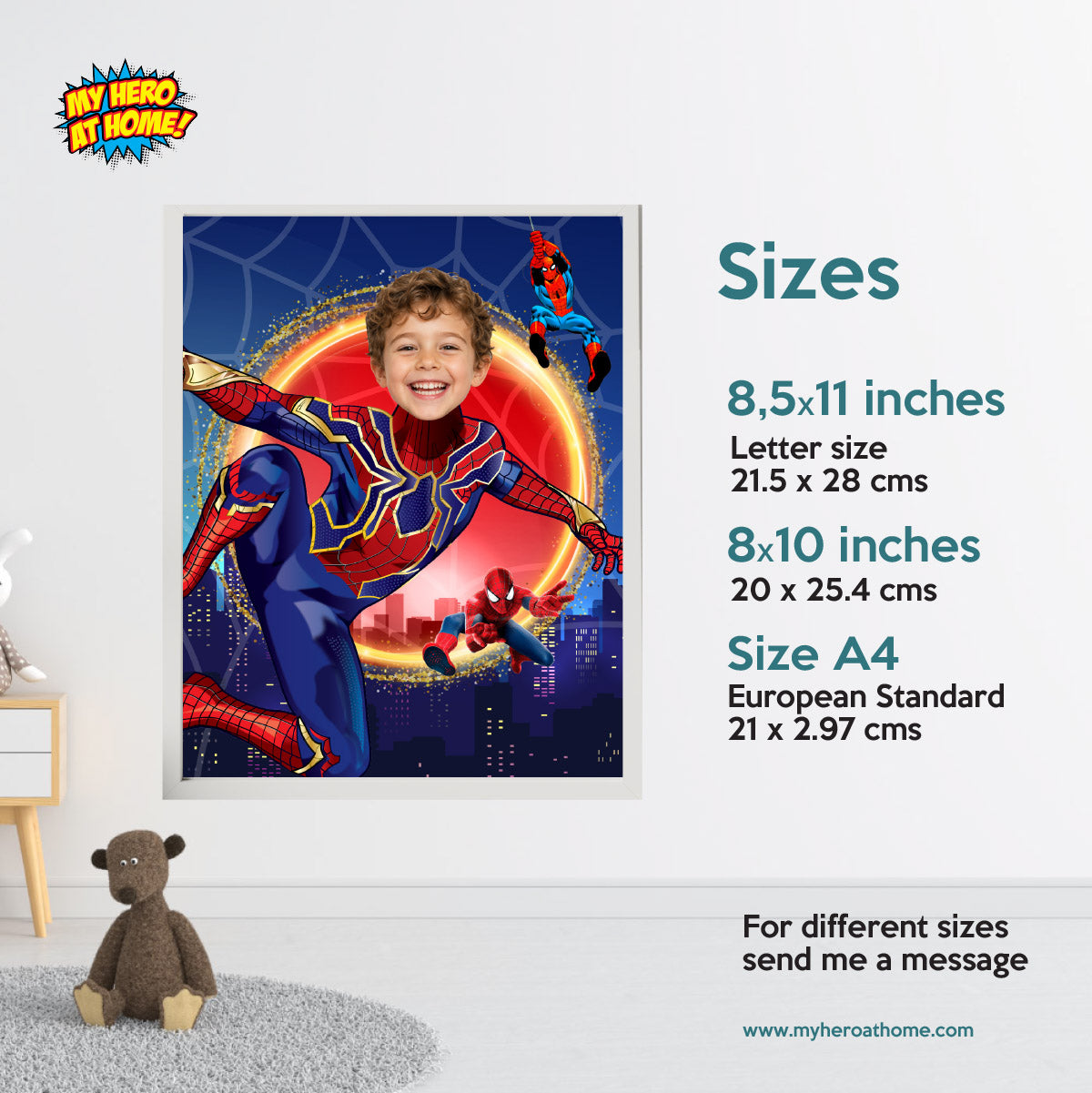 Personalized Spider-Man No Way Home Print with Child as Iron Spiderman.  557