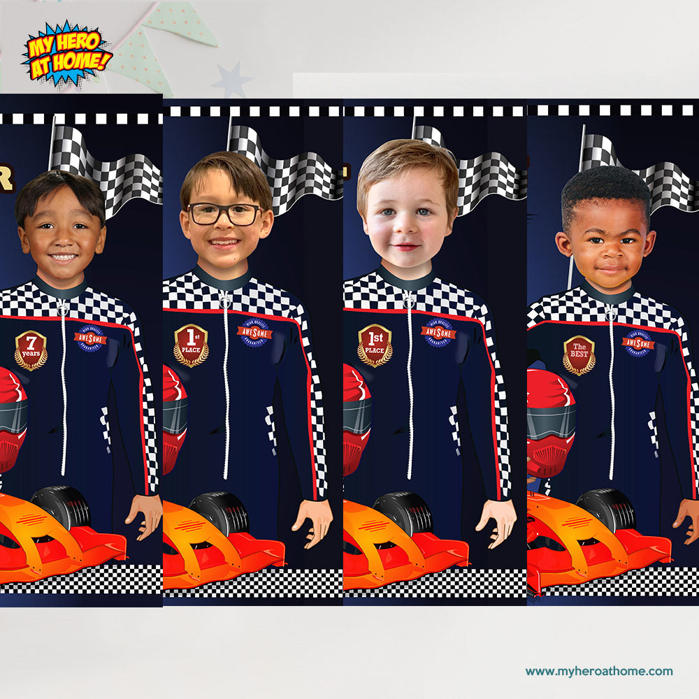 Personalized Race Car Decoration with child as the star, Room Decor for race car fans, Race Car Gifts. 568