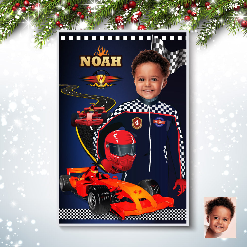 Personalized Race Car Decoration with child as the star, Room Decor for race car fans, Race Car Gifts. 568