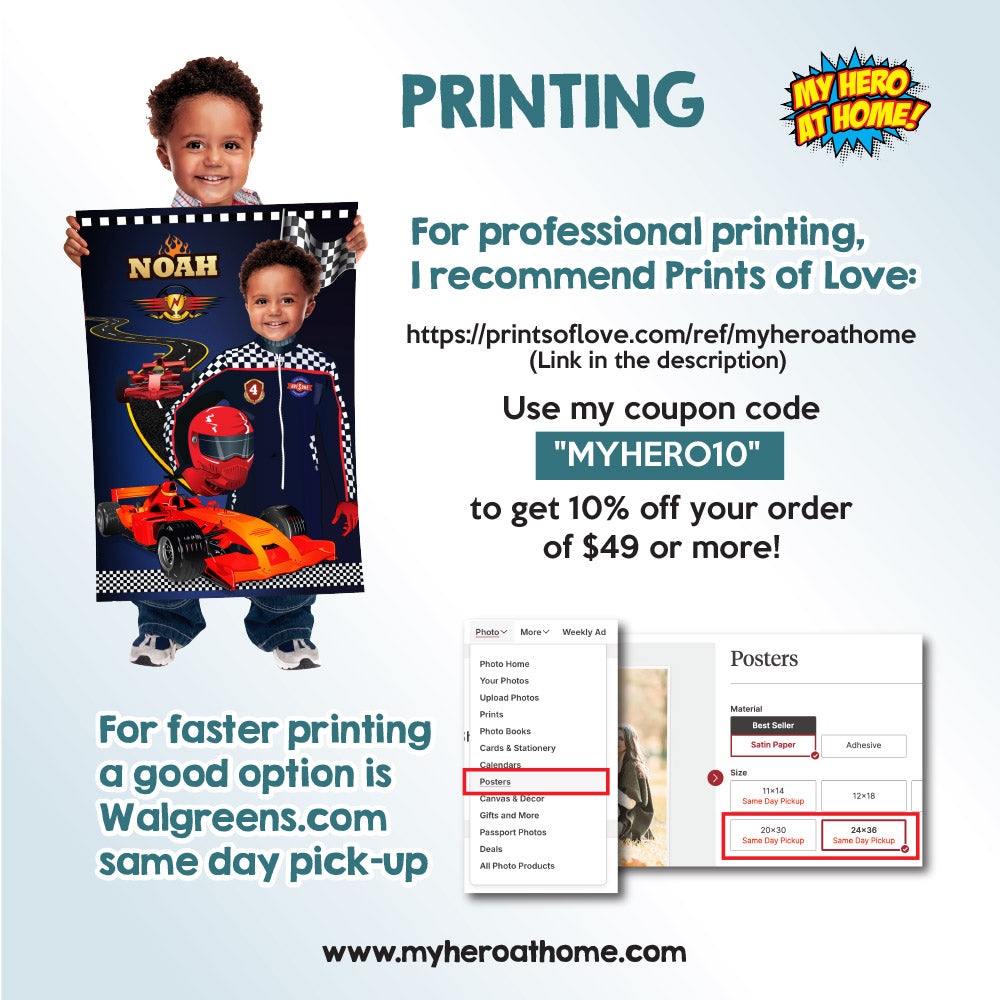 Personalized Race Car Decoration with child as the star, Room Decor for race car fans, Race Car Gifts. 568