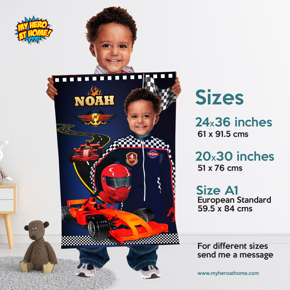 Personalized Race Car Decoration with child as the star, Room Decor for race car fans, Race Car Gifts. 568