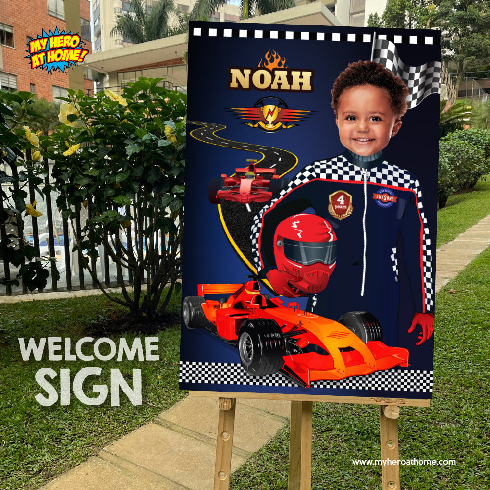 Personalized Race Car Decoration with child as the star, Room Decor for race car fans, Race Car Gifts. 568