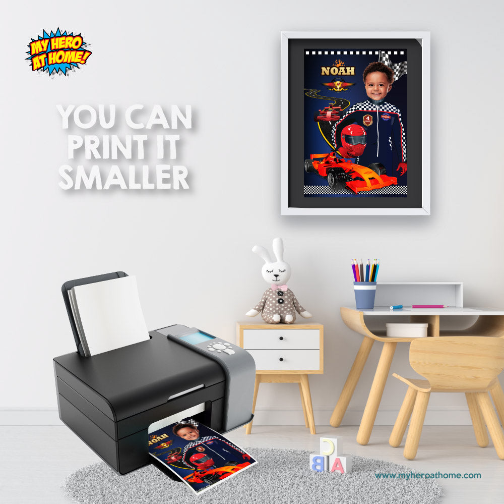 Personalized Race Car Decoration with child as the star, Room Decor for race car fans, Race Car Gifts. 568