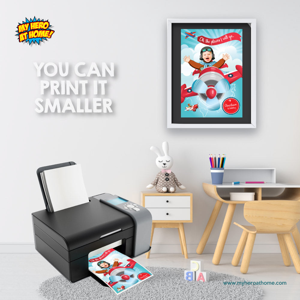 Airplane Poster with photo, Airplane Room Decor, Airplane printable Gifts for kids, Airplane Wall. 585