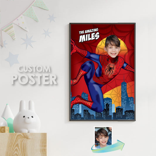 Spiderman Photo Poster, Custom Spiderman Gift, Custom Spiderman Decor. 595