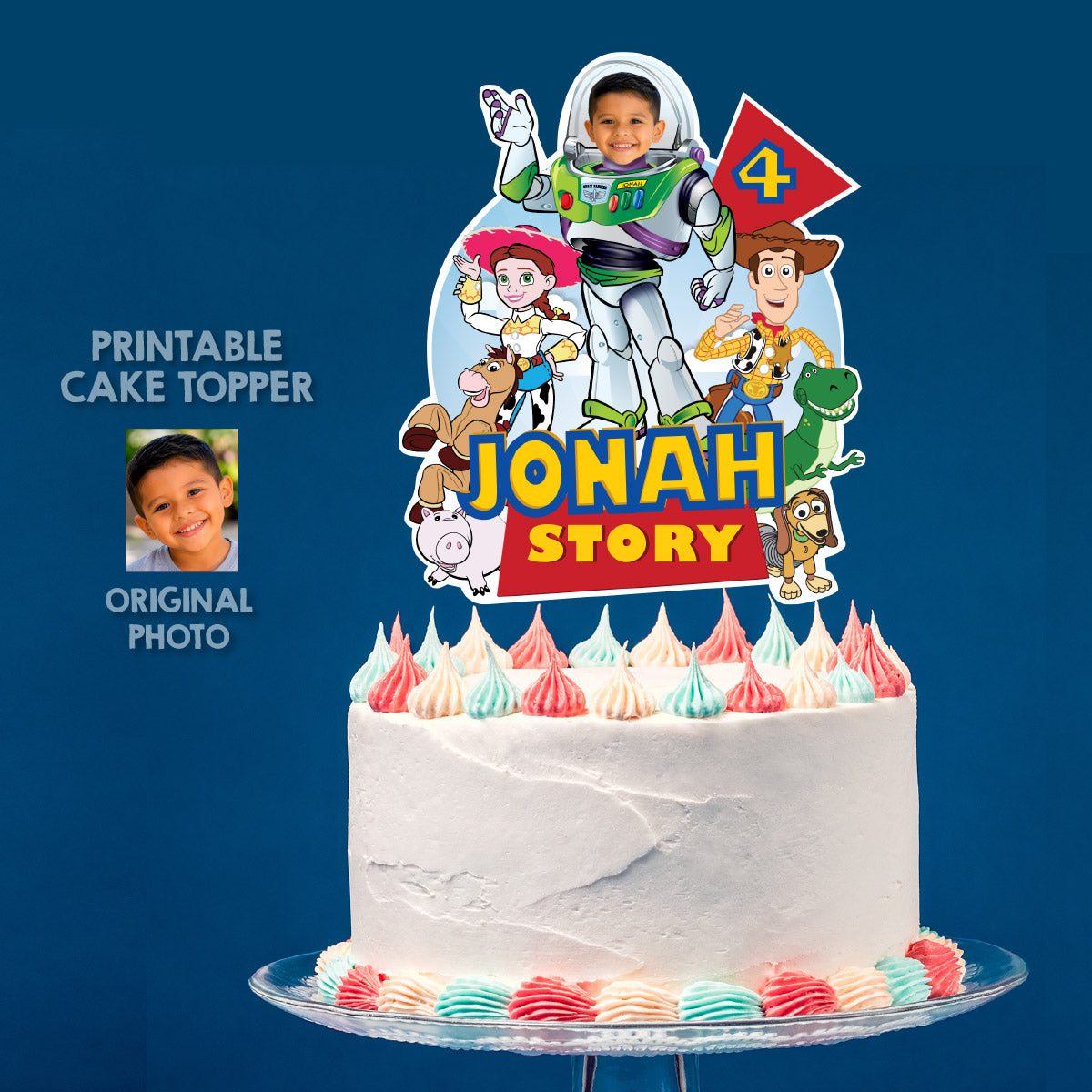 Personalized Buzz Lightyear Cake Topper | Birthday Child Becomes Buzz. 603CT