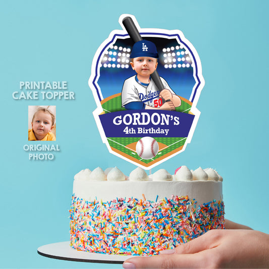 Baseball Cake topper featuring kid as his favorite Dodgers player. 609CT2