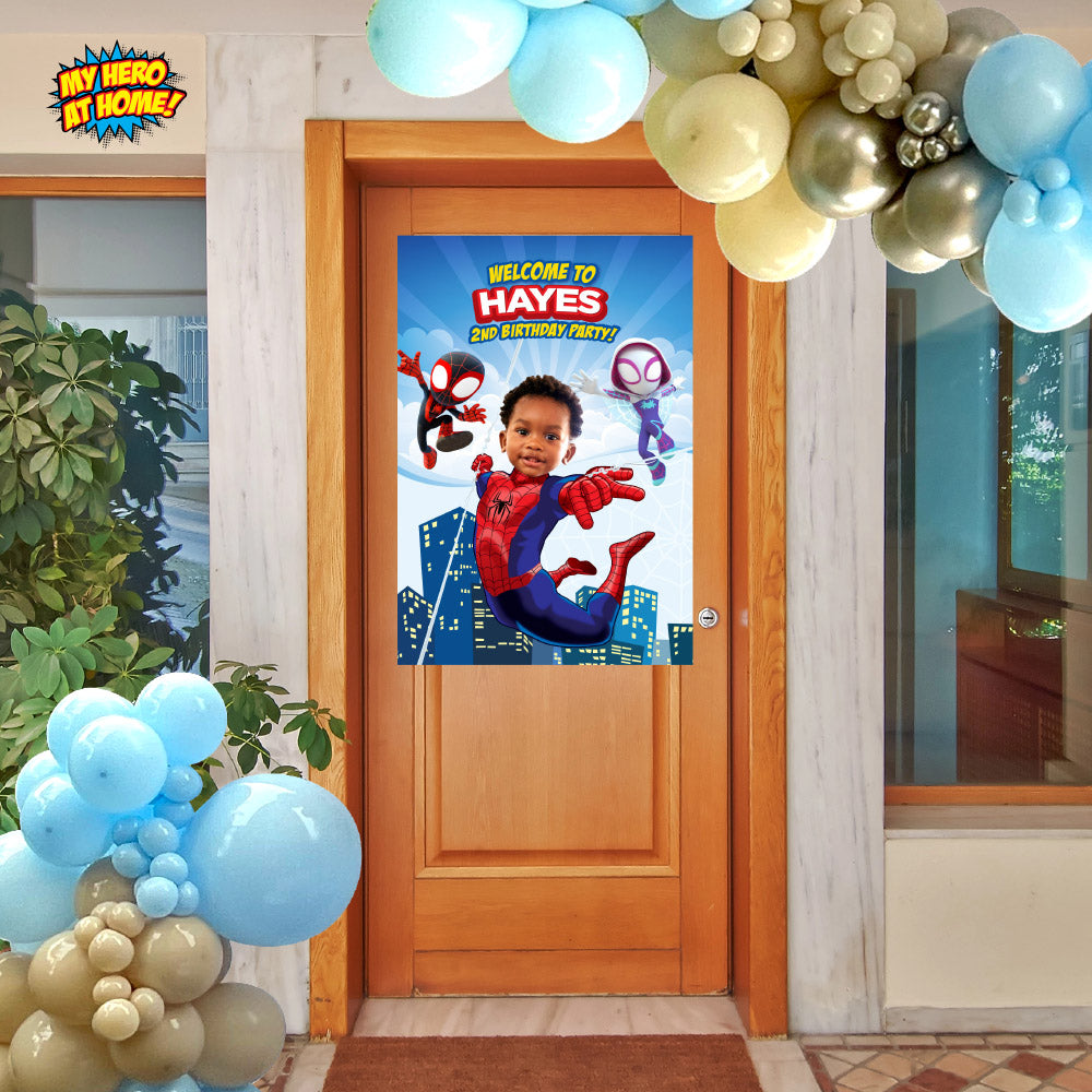 Personalized Spidey Birthday Party Bundle with your kid as the star, Invitation, thank you, Welcome, cake 740B2