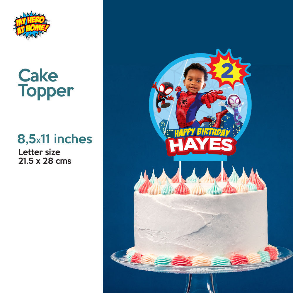 Personalized Spidey Birthday Party Bundle with your kid as the star, Invitation, thank you, Welcome, cake 740B2