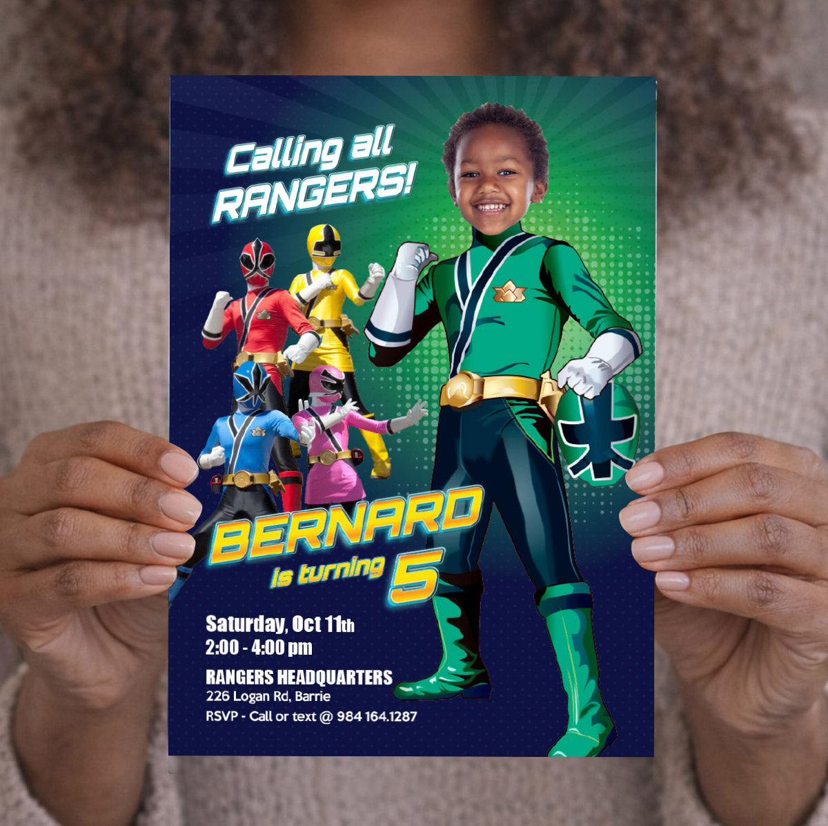 Power Ranger Green Party template with birthday kid as his favorite Ranger. 840IN