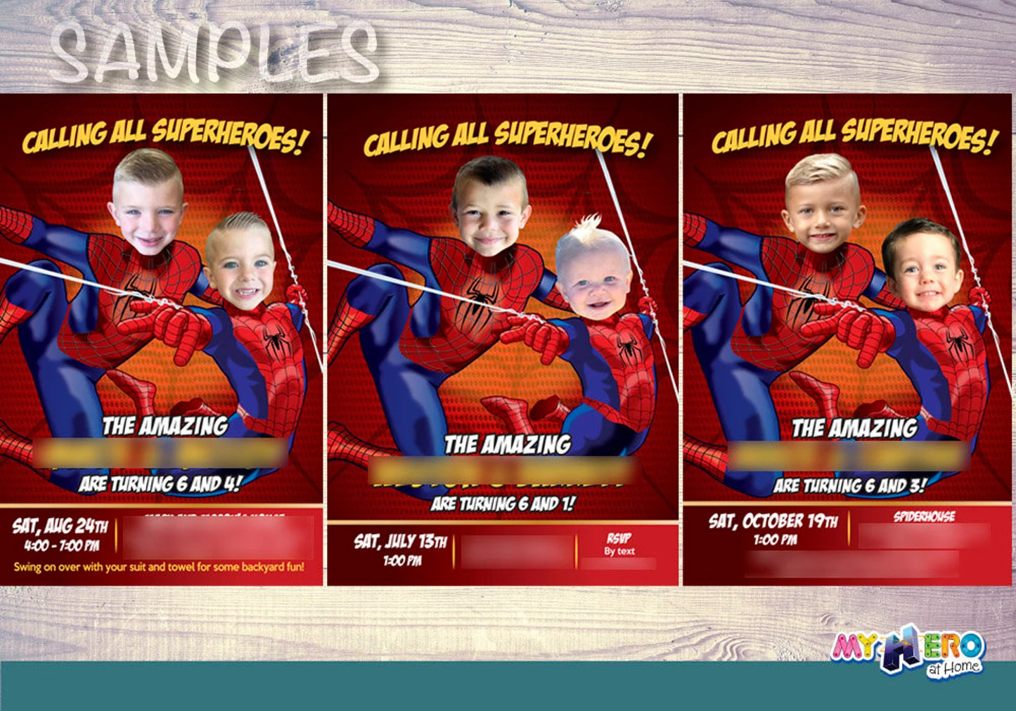 Personalized Spiderman Brand New Day Birthday Invite with Kid as the Star. 2493IN