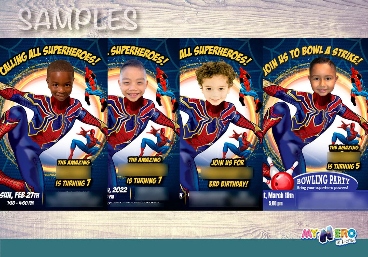 Personalized Spiderman Brand New Day Birthday Invite with Kid as the Star. 2493IN