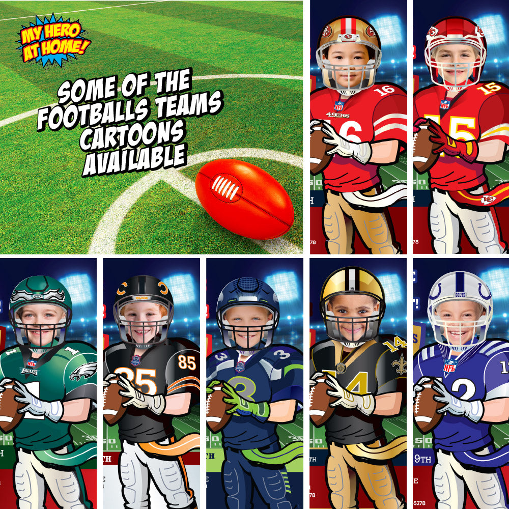 New Orleans Saints birthday party Invitation with your child as his favorite player,  New Orleans Saints kids theme party. 323IN