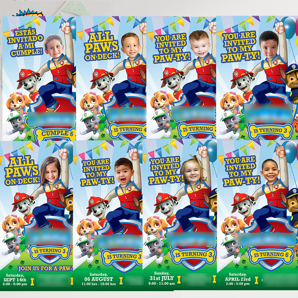 Paw Patrol Matching Cake and Cupcake Toppers Bundle with birthday kid as the star. 2461B5