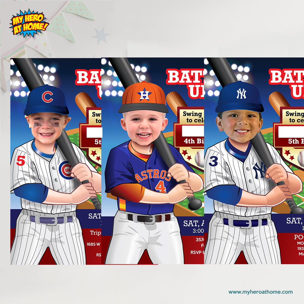 Portrait Baseball Dodgers banner with birthday kid as his favorite player (Vertical 2x6’). 609BBV