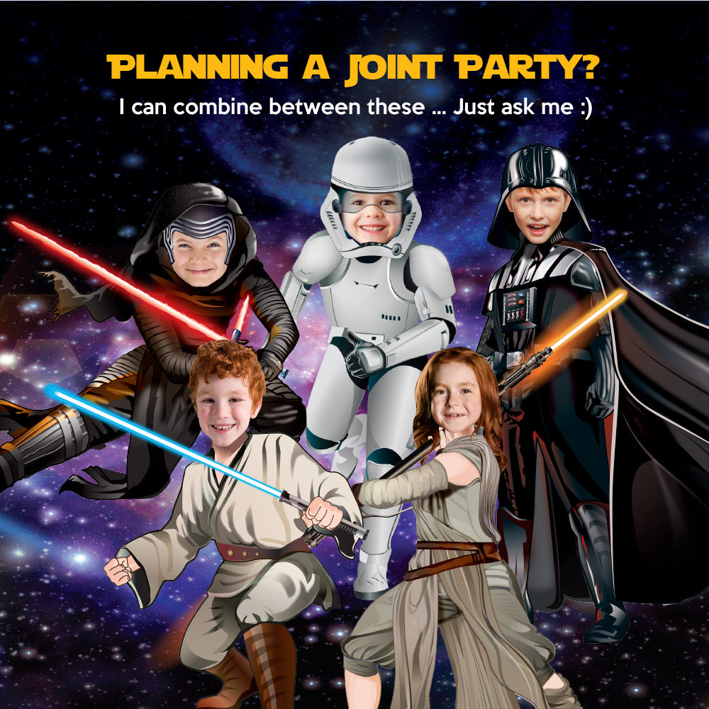 Custom Jedi Birthday Party Invitation with photo, Star Wars Training theme Party. 018H