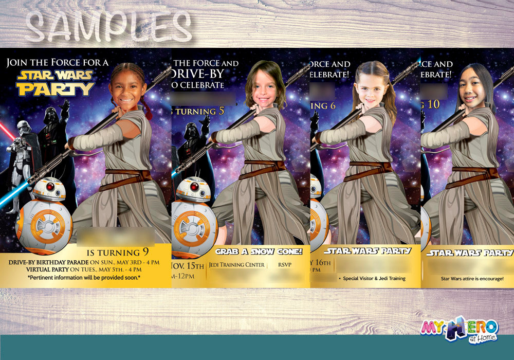 Jedi Rey Valentines tags with child as the star, Star Wars Valentine themed cards. 2409