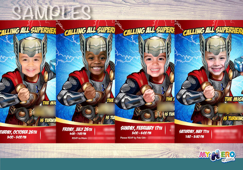 Personalized Thor Print Gift Featuring Child as Favorite Superhero, Kids Room Decor. 477