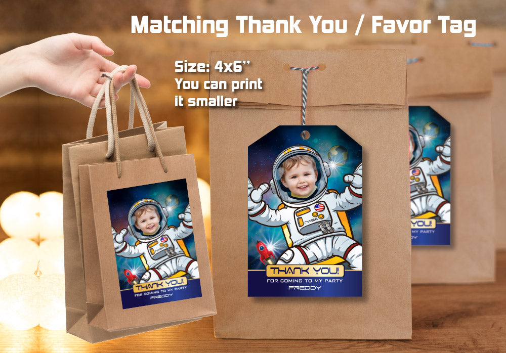 Astronaut photo Invitation, Astronaut Birthday Invitation, Out of this world birthday, Outer Space Invitation, Astronaut party favors. 003
