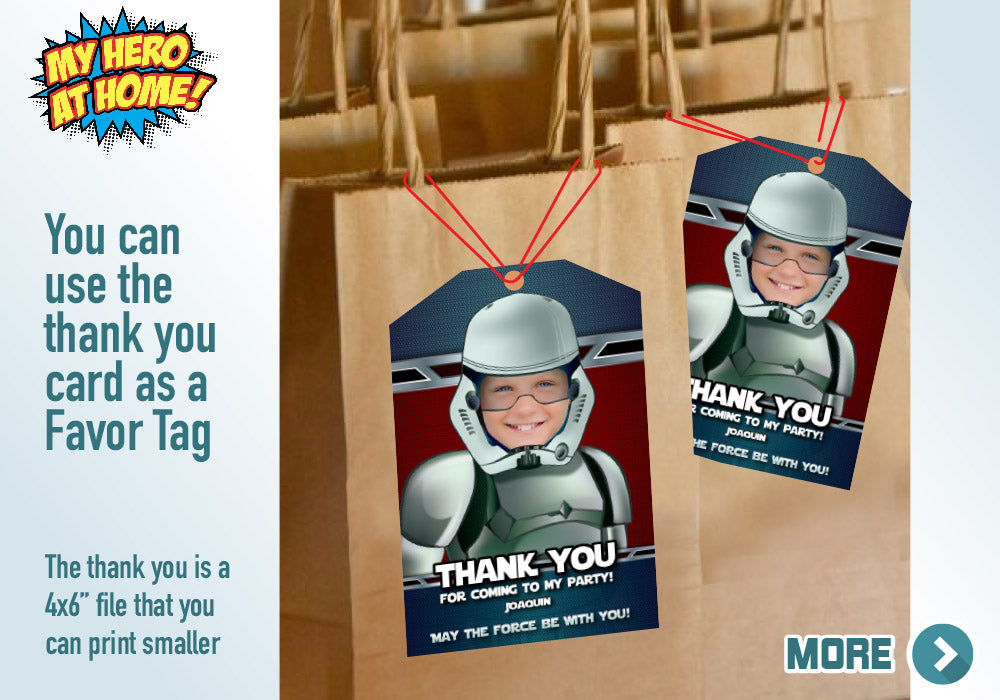 Stormtroopers Photo Invitation, Stormtroopers birthday invitation, Stormtroopers theme party, Stormtroopers thank you. 035C