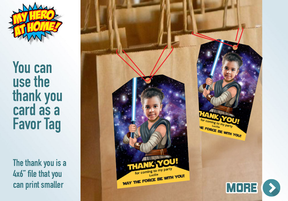 Jedi Rey photo invitation, Jedi Rey Invitation, Girly Star Wars Party Ideas, Jedi Rey theme party. 038