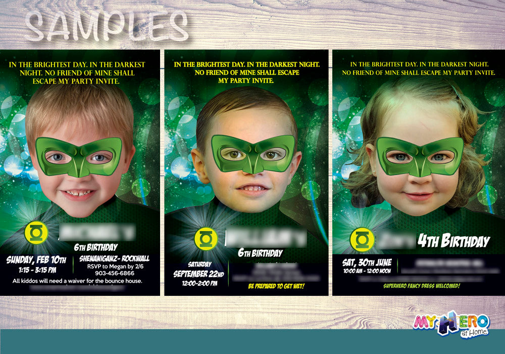 Green Lantern photo Invitation with your child as the star, Green Lantern Digital. 087