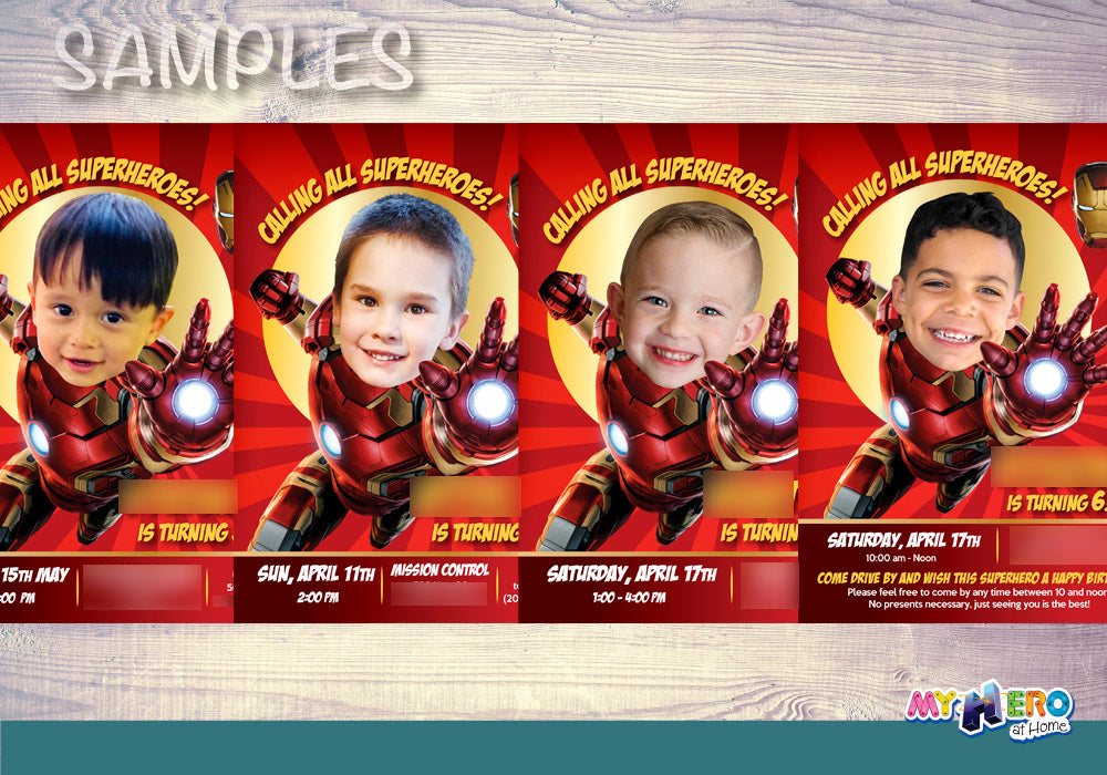 Iron Man Pool Party Invitation, Iron man Splash Party, Iron man Water slide. 351