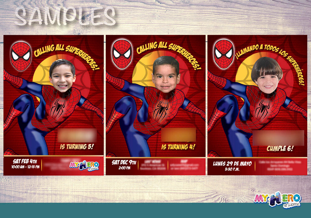 Spider-Man Birthday Invitation, Spider-Man Party, Spiderman Digital, Spider-Man Photo Invitation, SpiderMan Invitation. 102C