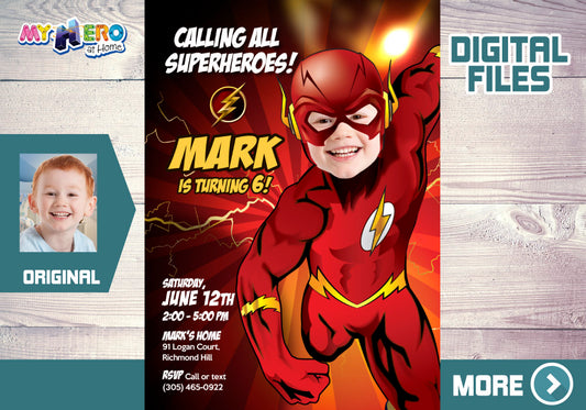 Calling all superheroes Flash Birthday invitation, Flash evite, Invitacion Flash. 149