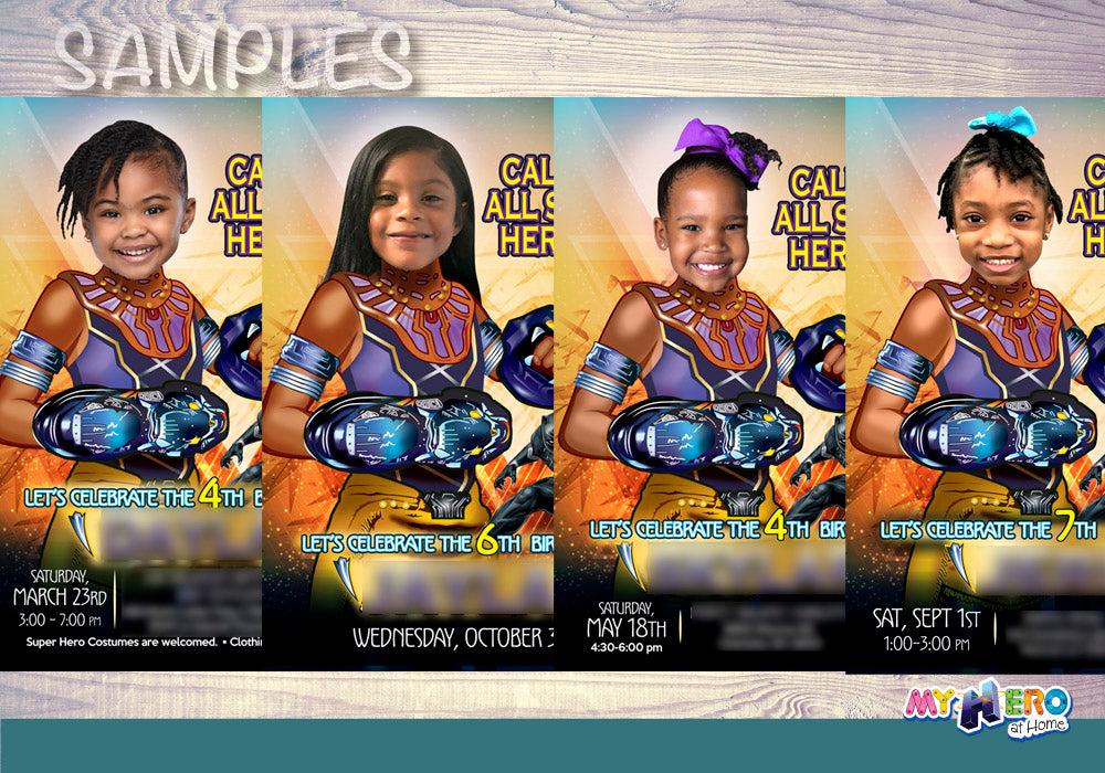 Shuri photo Invitation, Shuri Birthday Party invitation with your girl as the star. 177