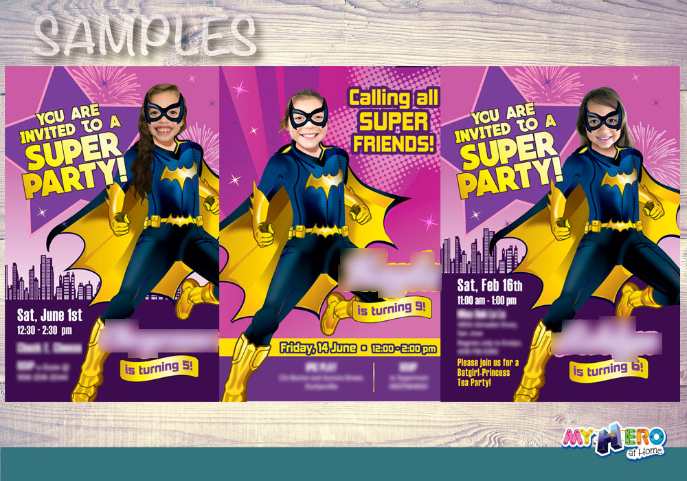 Batwoman Birthday Invite with your photo, Batwoman photo Invitation, Batwoman Party. 187