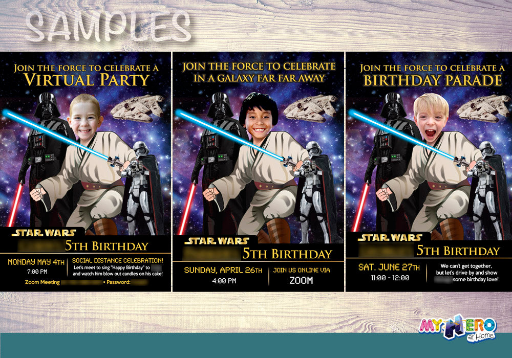 Jedi photo Invitation, Jedi Birthday, Star Wars theme Party, Jedi Digital Invitation, Jedi party Invitation, Star Wars party Invitation. 214