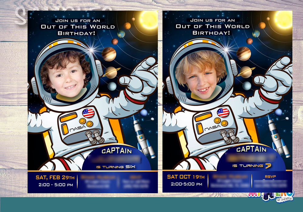 Astronaut party Invitation, Out of this world invitation, Outer Space birthday, Astronaut Digital Invitation, Astronaut Birthday invite. 235