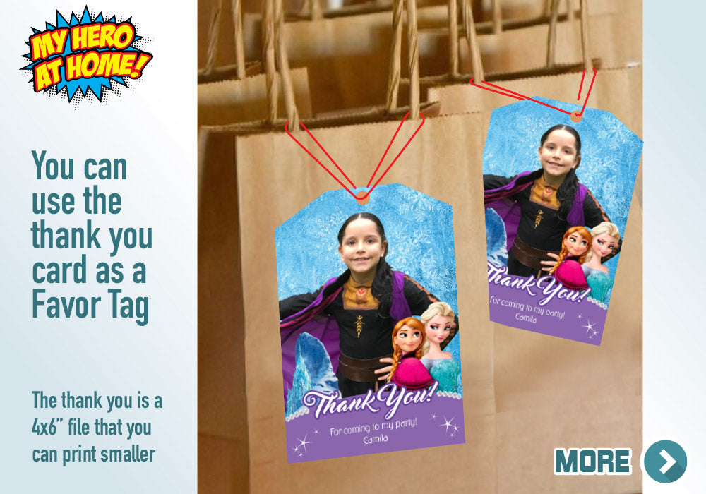 Frozen Invitation with Anna photo. Frozen Party invitation. Frozen themed party. Frozen Photo Invitation. Anna Frozen Invitation. 269C
