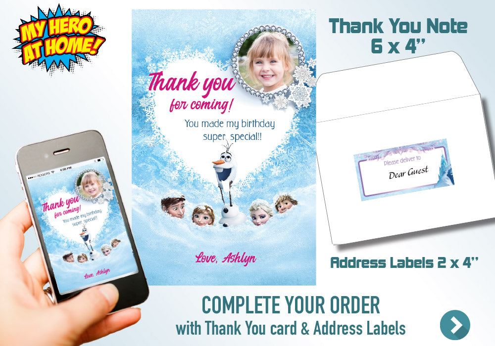 Elsa and Anna Frozen Invitation. Frozen Photo Invitation. Custom Frozen Invitation with photo. 276