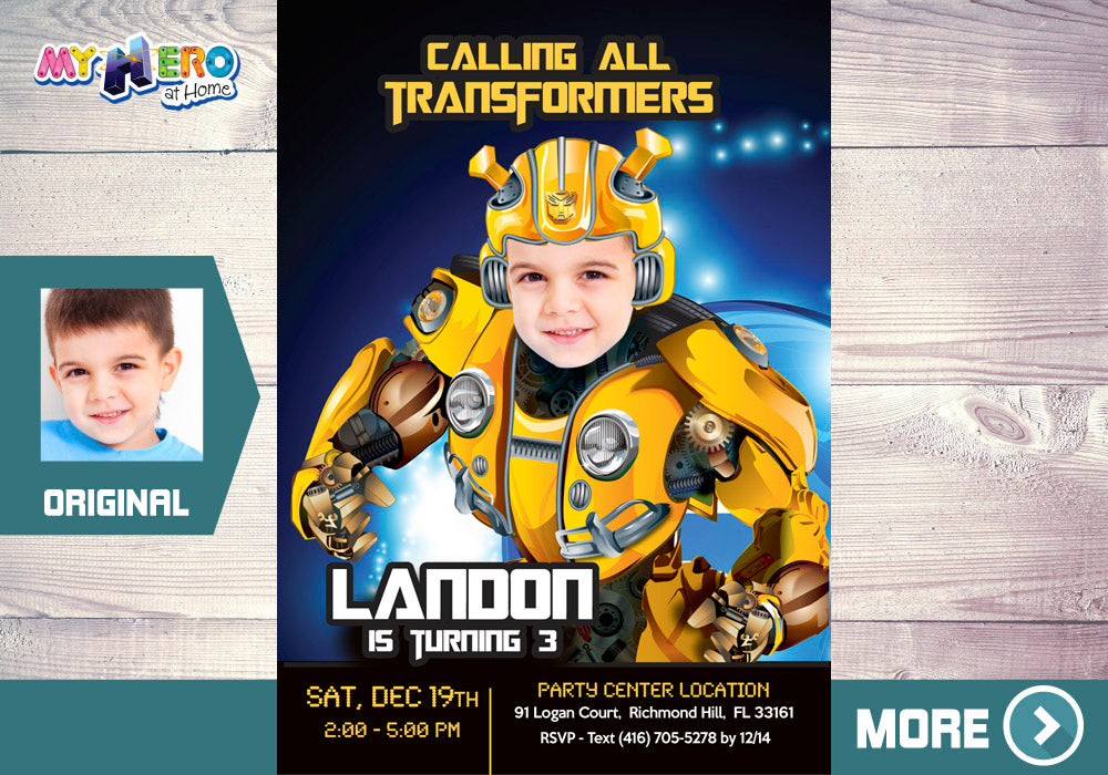 Bumblebee party Invitation, Bumblebee photo invitation, Bumblebee theme party. 292