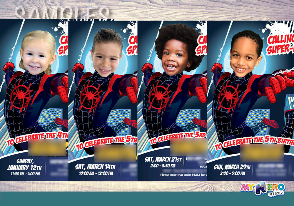 Miles Morales Cake topper with your kid as Miles Morales, Spider-Verse printable cake decoration. 584