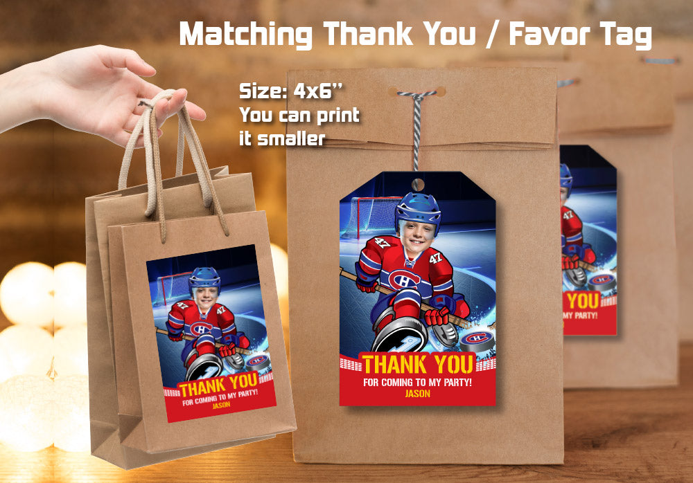 Montreal Canadiens Invitation, Canadiens photo invitation, Canadiens Digital Invitation. 304C