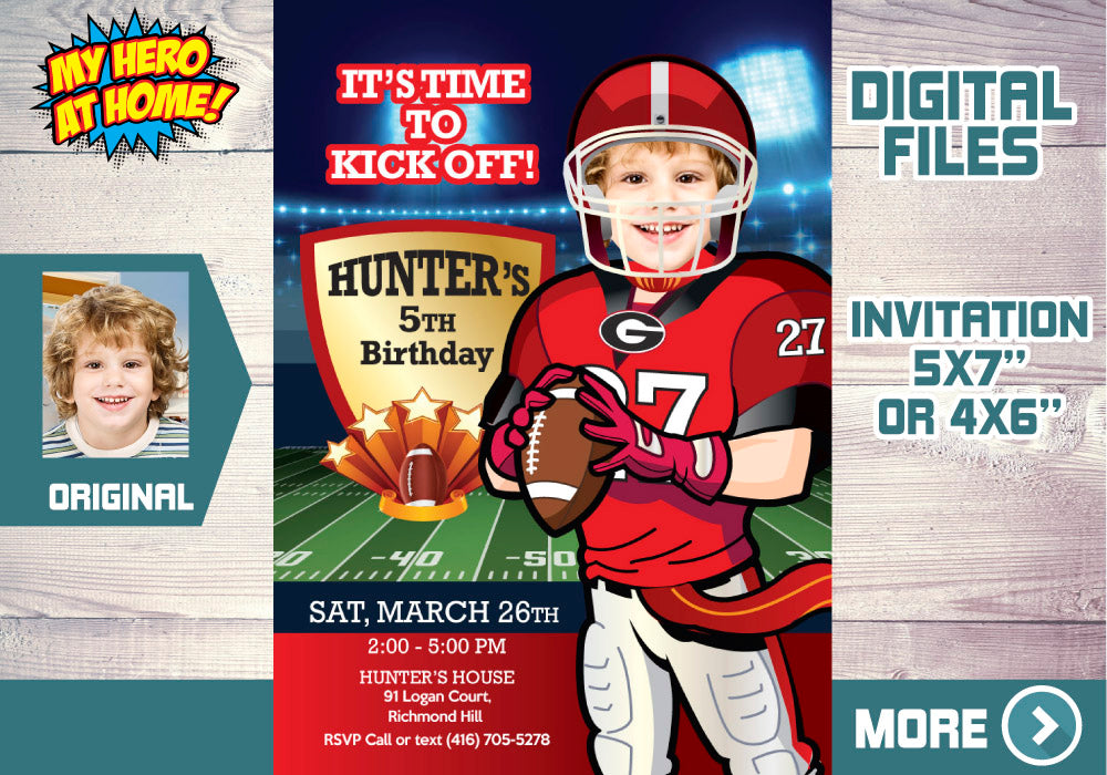 Georgia Bulldogs theme Party, Georgia Bulldogs Birthday, Georgia Bulldogs Invitation, Georgia Bulldogs favor tags, Bulldogs Thank You. 322C