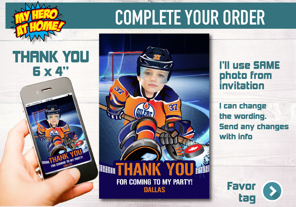 Edmonton Oilers Invitation, Edmonton Oilers photo invitation, Edmonton Oilers Digital Invitation. 331C