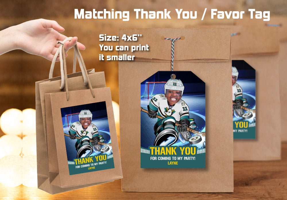 Mighty Ducks Invitation, Mighty Ducks photo invitation, Mighty Ducks Digital Invitation. 336C