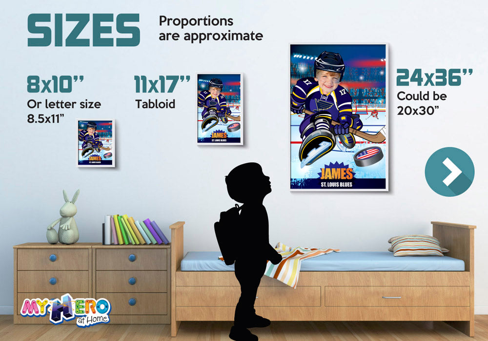 Hockey Poster, Custom Hockey Gifts, Hockey Room Decor, Hockey Backdrop, Custom Hockey Poster, Ice Hockey Poster. 347