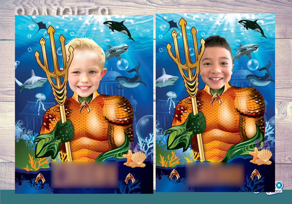 Aquaman Poster with photo, Custom Aquaman Gifts, Atlantis Poster, Custom Aquaman Poster, Aquaman Decor, Aquaman Wall Decor. 349
