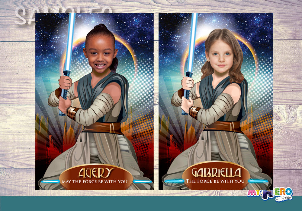 Girl Star Wars Poster, Jedi Rey Poster, Custom Star Wars Poster for girls, Girl Star Wars Room Decor, Girl Star Wars Party Decor. 361