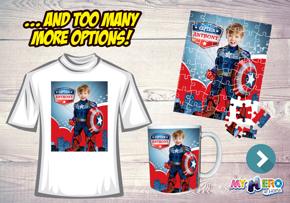 Captain America Poster with photo, Captain America Decor, Captain America Wall, Custom Captain America Gifts. 365