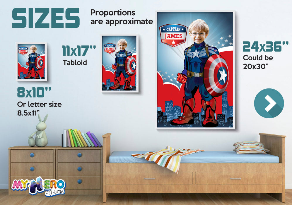 Captain America Poster with photo, Captain America Decor, Captain America Wall, Custom Captain America Gifts. 365