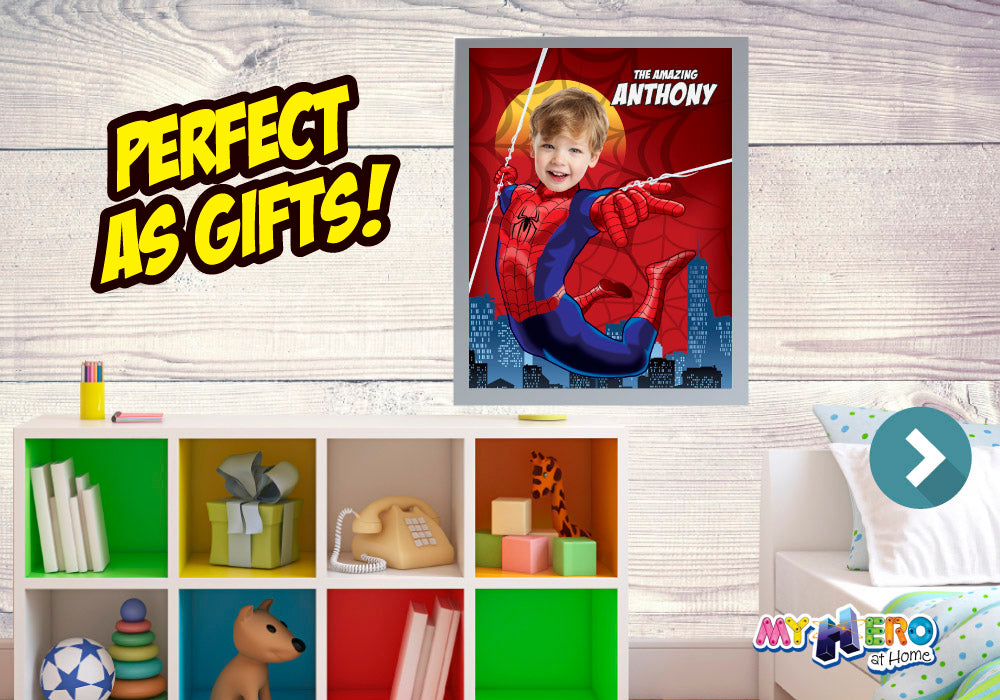 Personalized Spiderman Poster with your child as the star, Custom Spiderman printable gift. 367