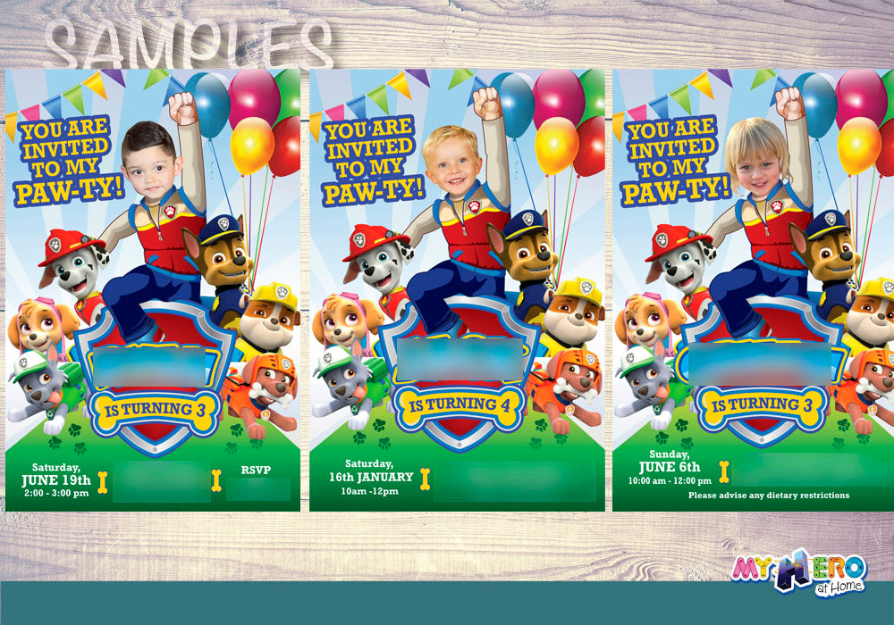 Paw Patrol Invitation, Paw Patrol Party, Paw Patrol Digital Invitation, Paw Patrol Thank You. 377