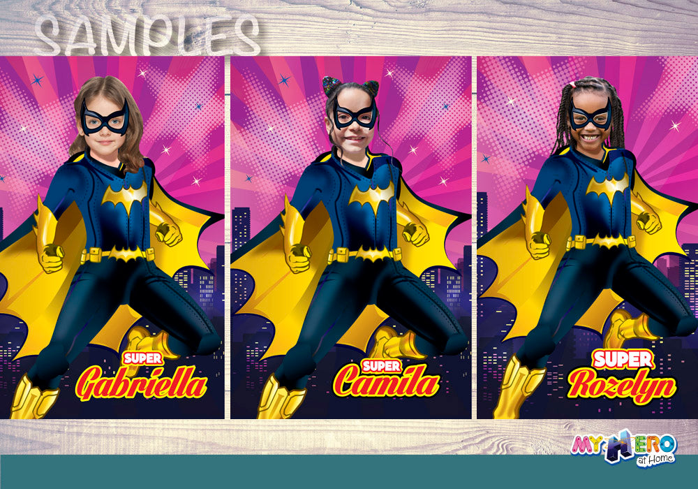 Custom Batgirl Poster with your girl as Batwoman, Super Hero Girls Poster, Batwoman gift. 410