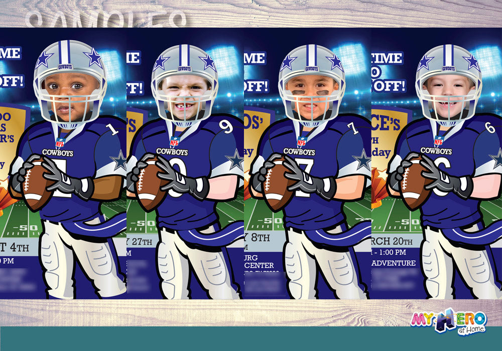 The Dallas Cowboys Party, Dallas Cowboys Invitation, Dallas Cowboys Birthday Invitation, Dallas Cowboys thank you. 421C
